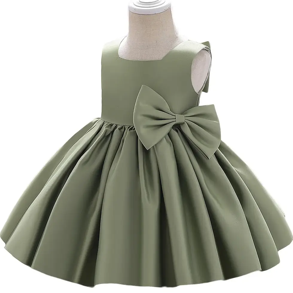 Thumbnail: Girls Wedding Birthday Bownot Dresses