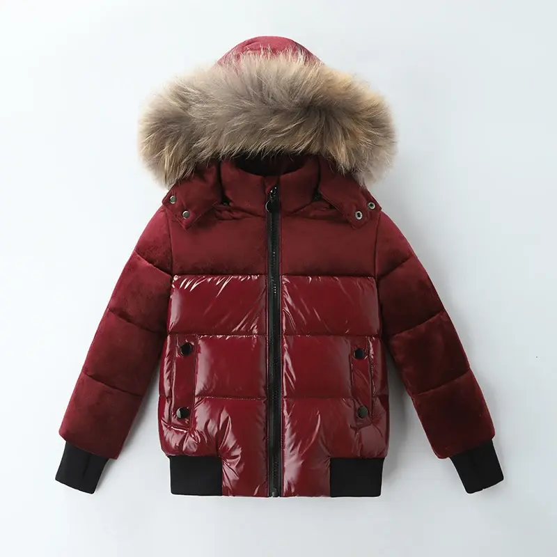 Thumbnail: Black Winter Jacket Parka for Boys Winter Coat 90% Down Girls Jackets Children's