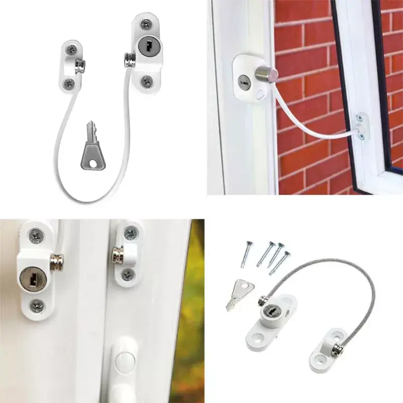 Child Safety Falling Window Locks Door Restrictor Window Security Chain Lock for