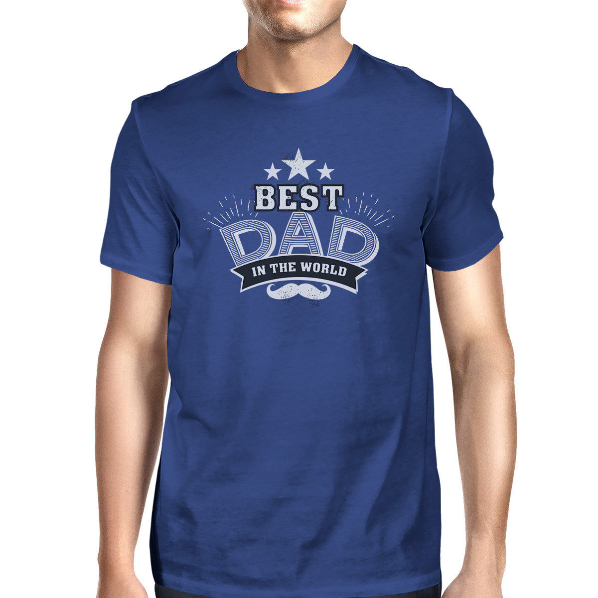 Best Dad in the World Mens Blue Vintage Tee Cute Fathers Day Gifts