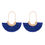 Thumbnail: Fan Shape Drop Hoop Earrings - Variety of Colors