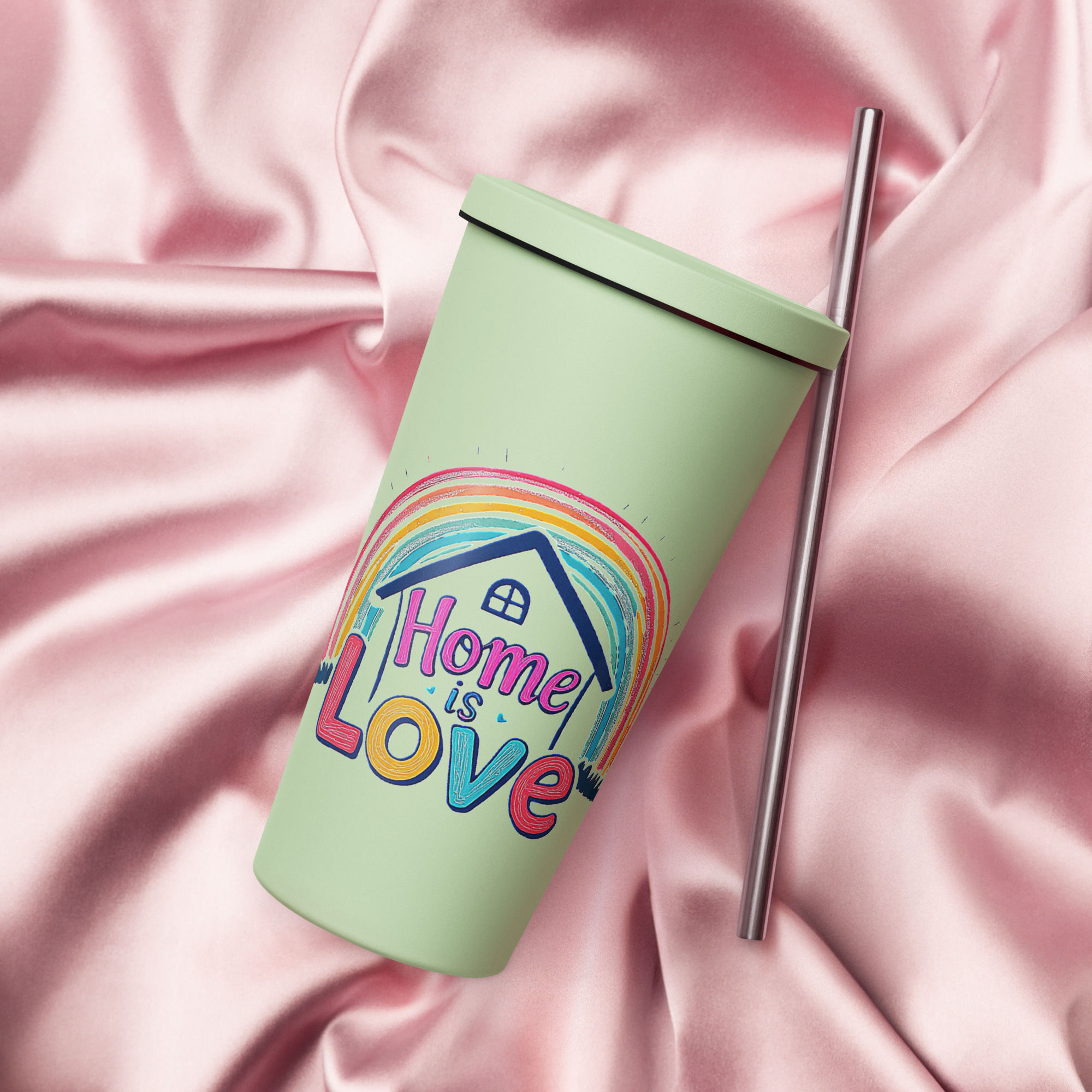HOME IS LOVE Insulated Tumbler and Straw