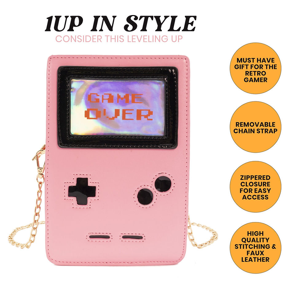 縮圖：Retro 8-Bit Gamer Handbag Pink