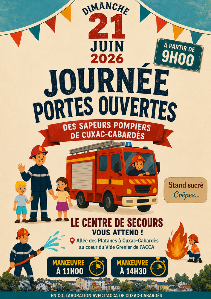 Vide grenier / Portes ouvertes Pompiers - 21 JUIN 2026