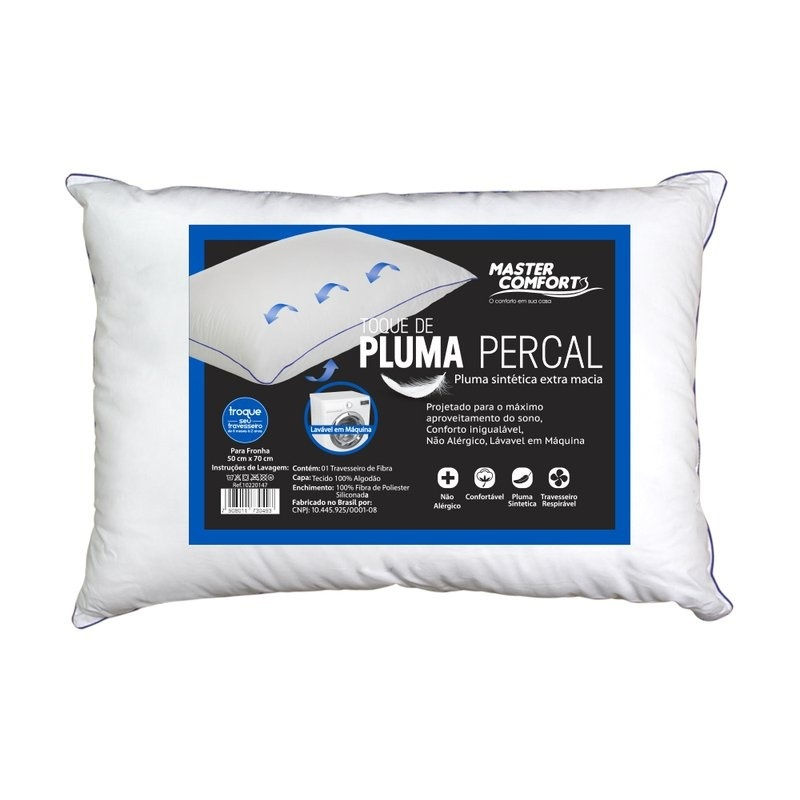 Travesseiro Master Comfort Fibra Pluma Percal