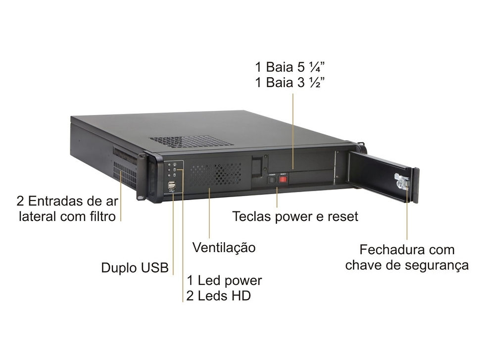Miniatura: Gabinete Rack 2U Single ATX