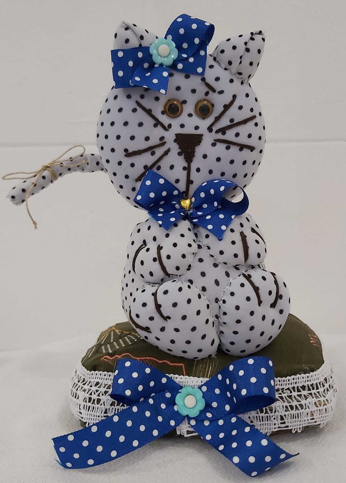 Peso de Porta - Branco Com Poá Preto - Ne