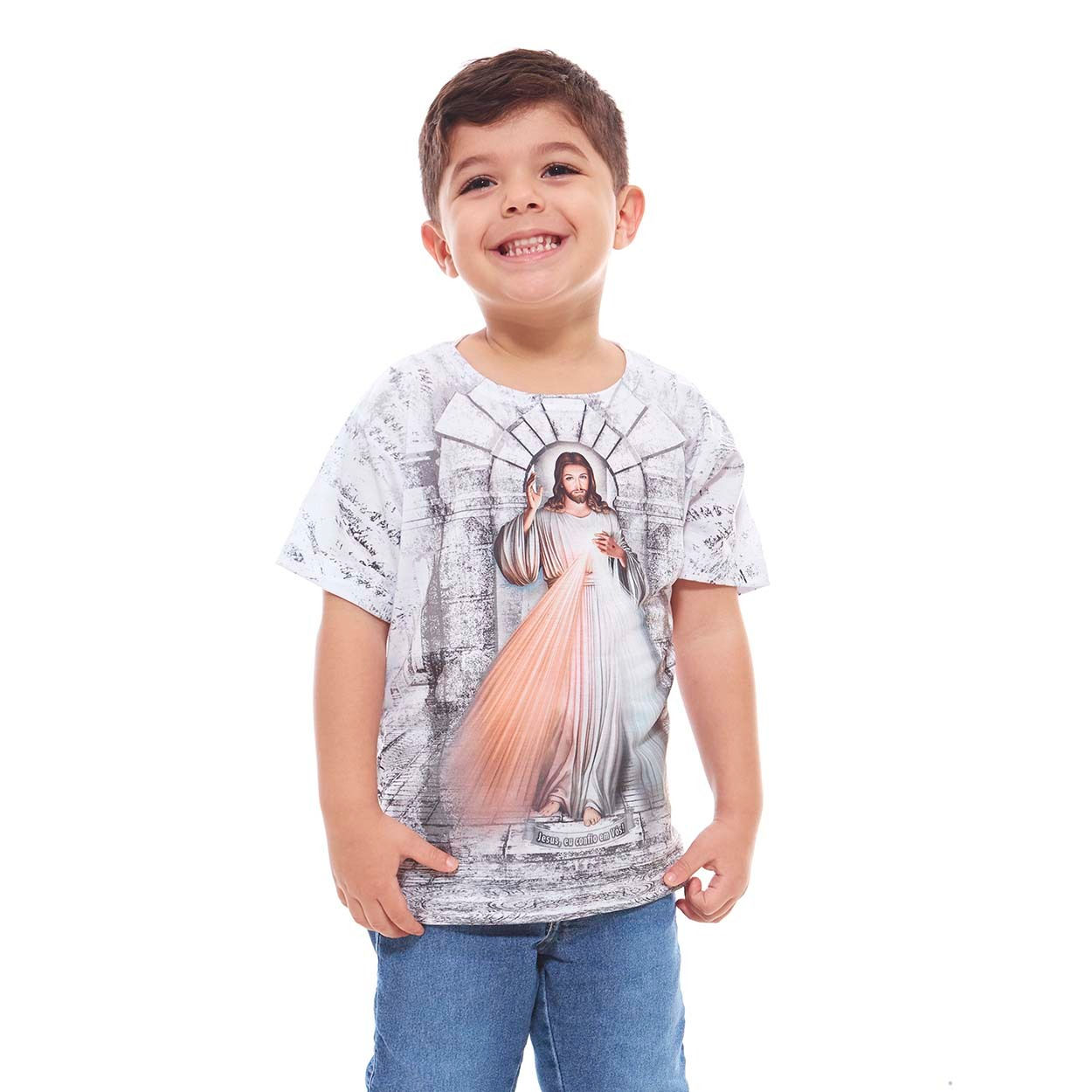 Camiseta Infantil Jesus Misericordioso - Natal