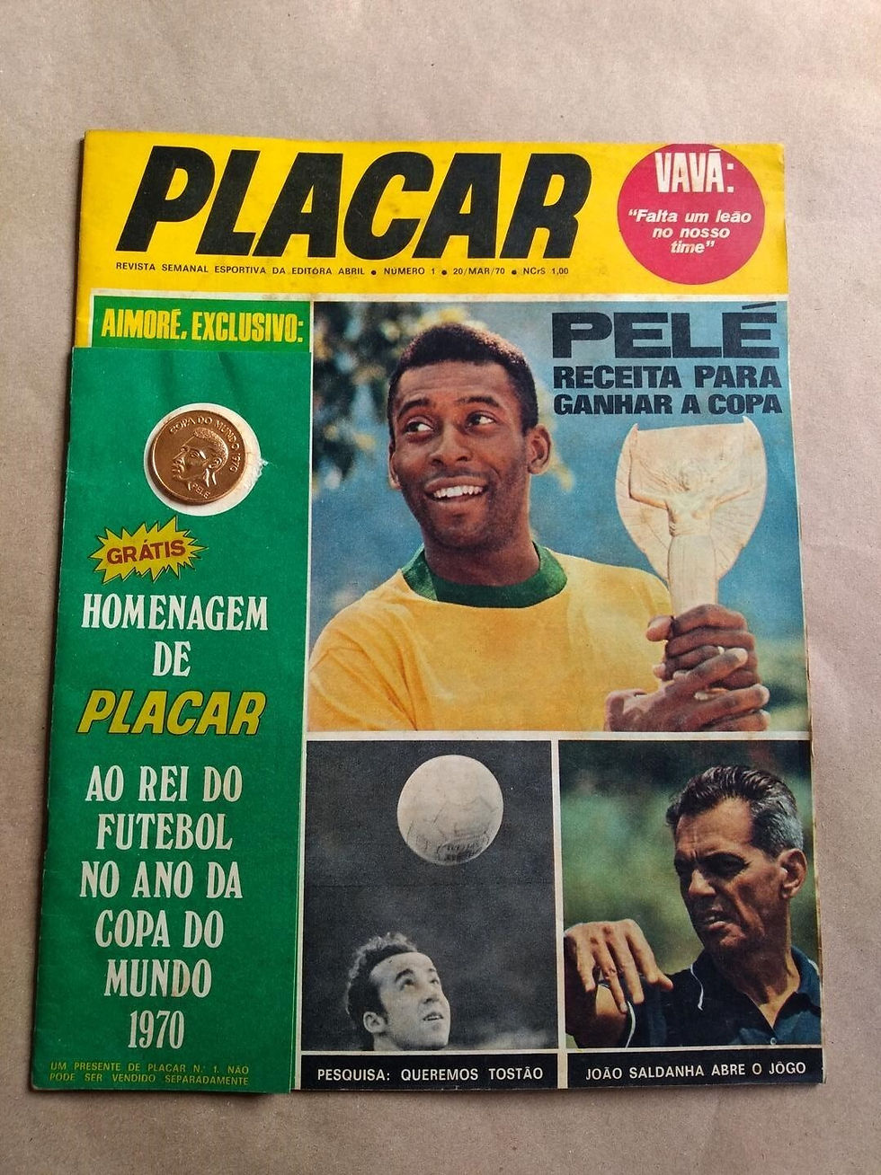 Miniatura: REVISTA PLACAR Nº 1 ANO 1970 PELÉ + MOEDA