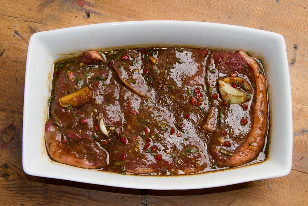 The Steaks bathing in all that flavor!