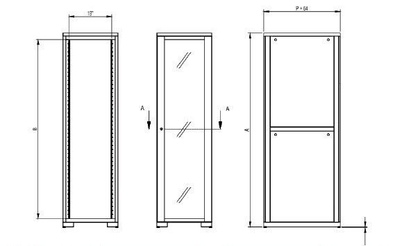 Miniatura: Rack de Piso 32U Aço/Vidro