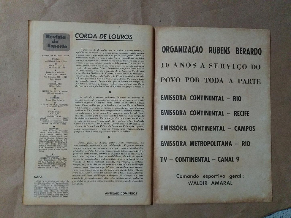 Miniatura: REVISTA DO ESPORTE Nº 5 ABRIL 1959