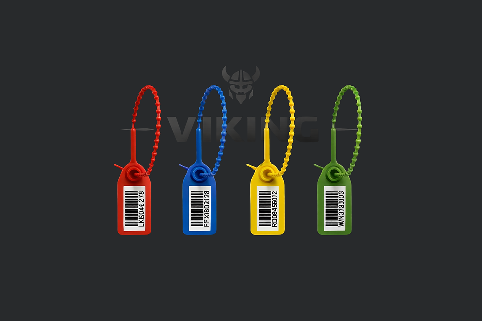 Cargo seals with tamper-evident security tags in multiple colors
