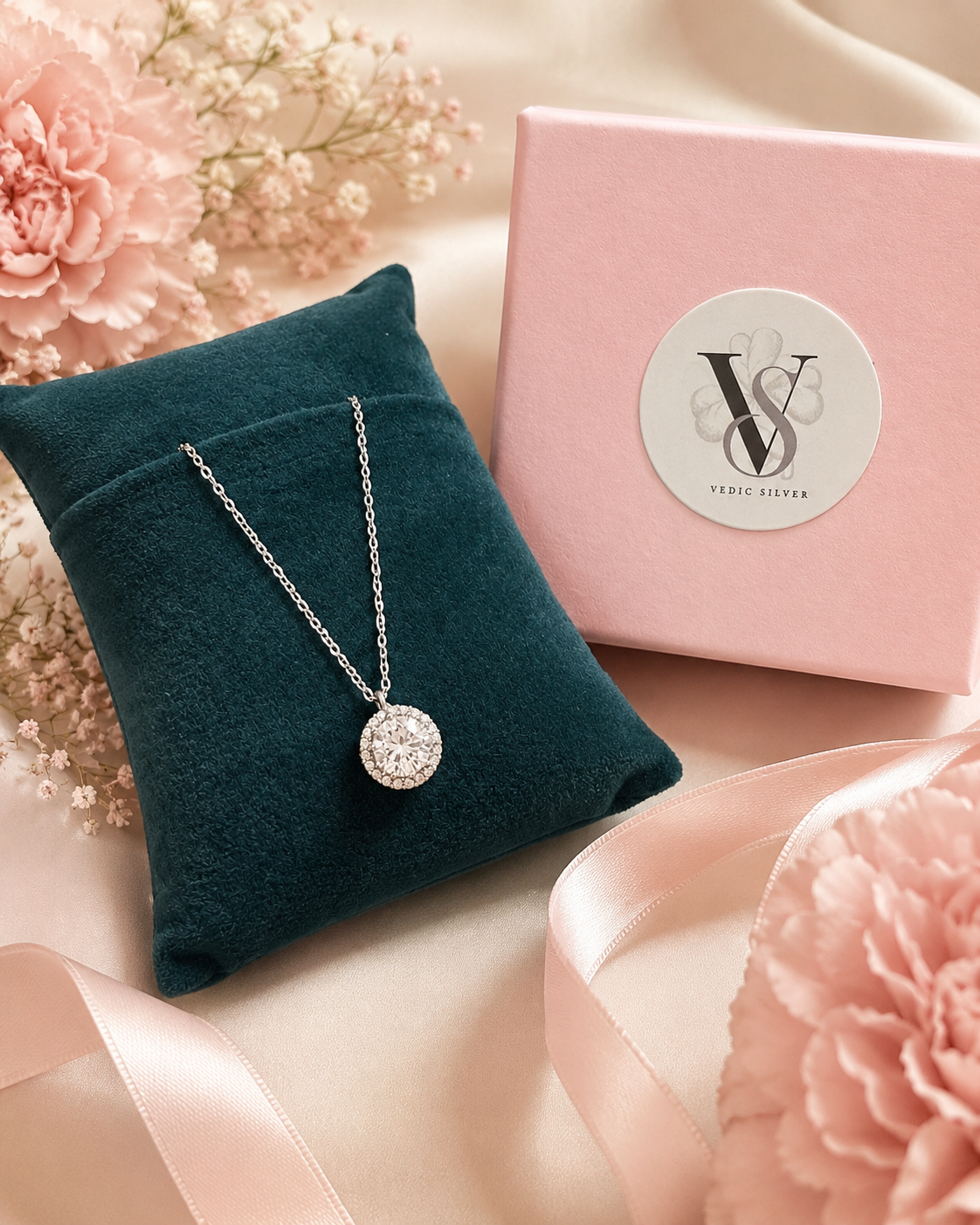 92.5 Sterling Silver Chain Pendent Rhodium