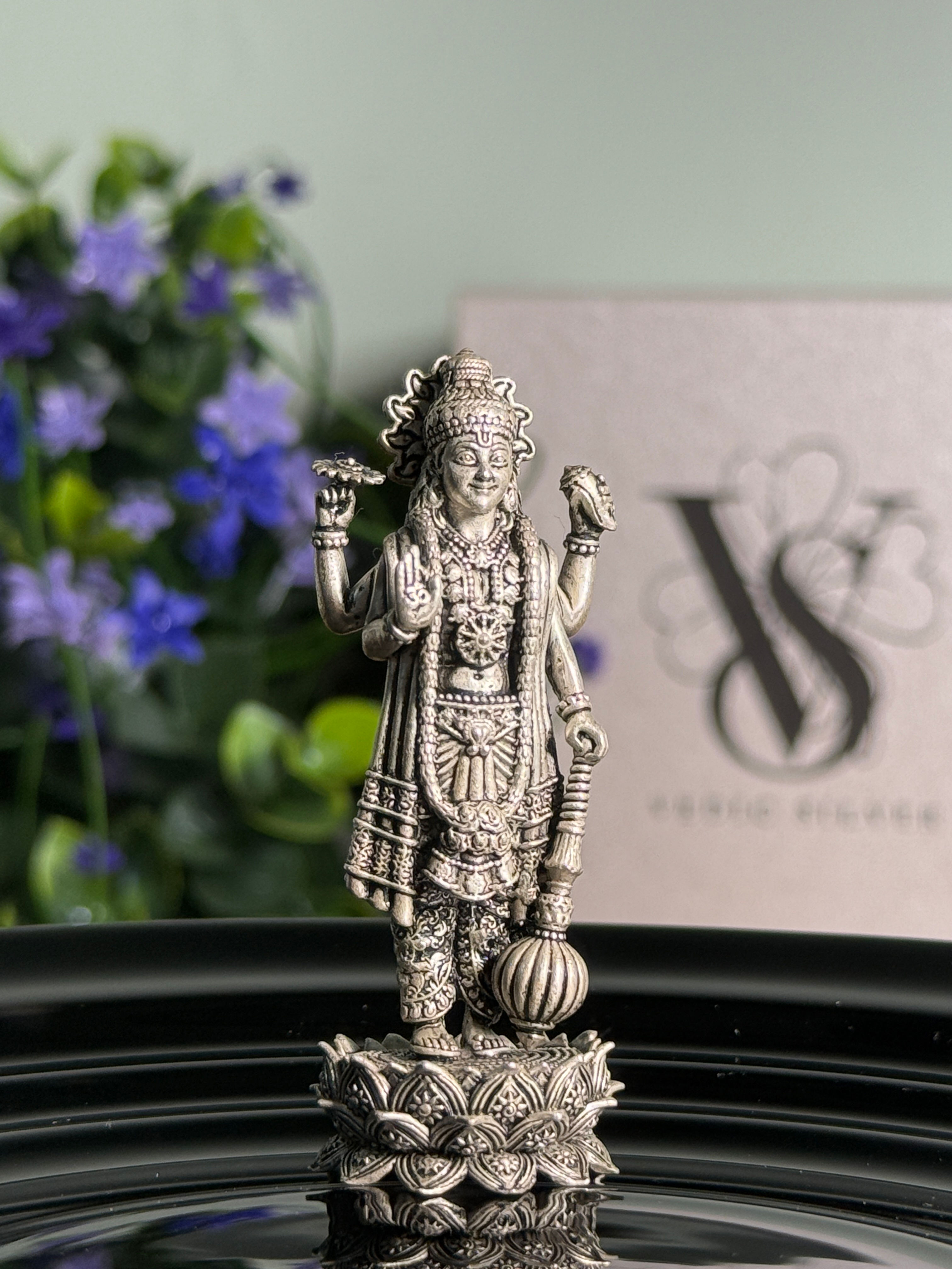 Standing Lord Vishnu SIlver Idol