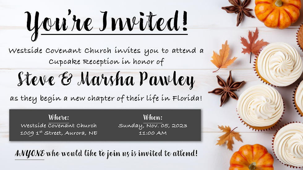Cupcake Reception for Steve & Marsha Pawley
