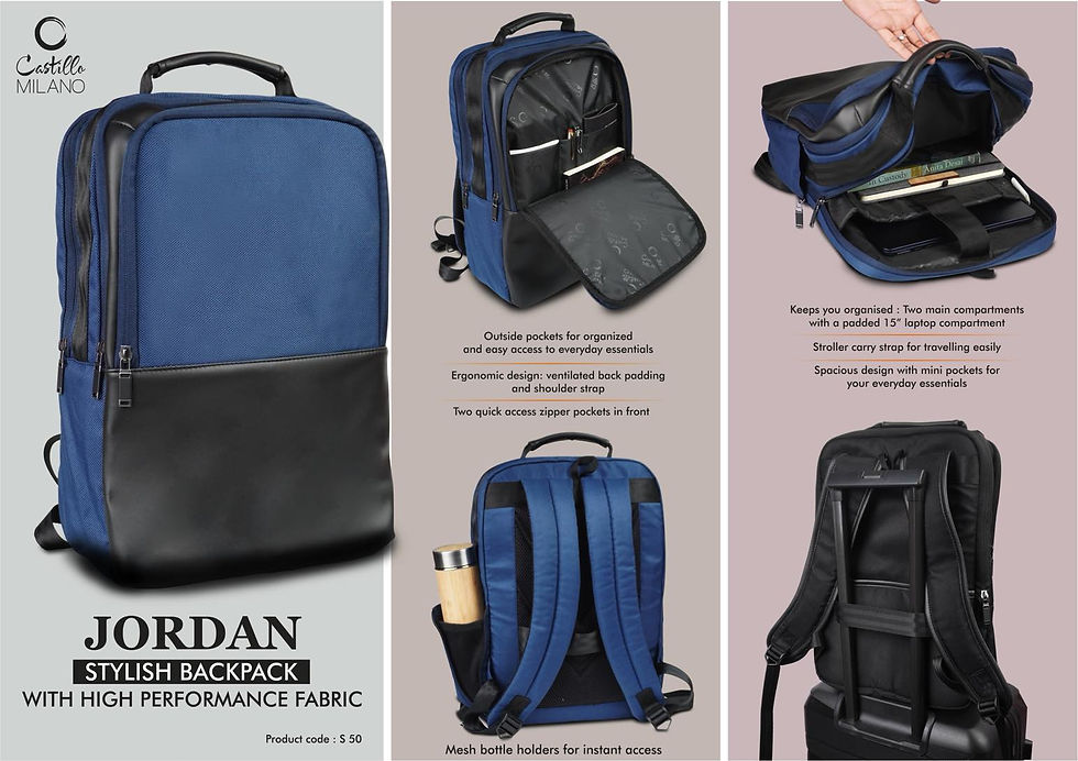S50 – Jordan: Stylish Backpack With High Performance Fabric | Padded Laptop Comp
