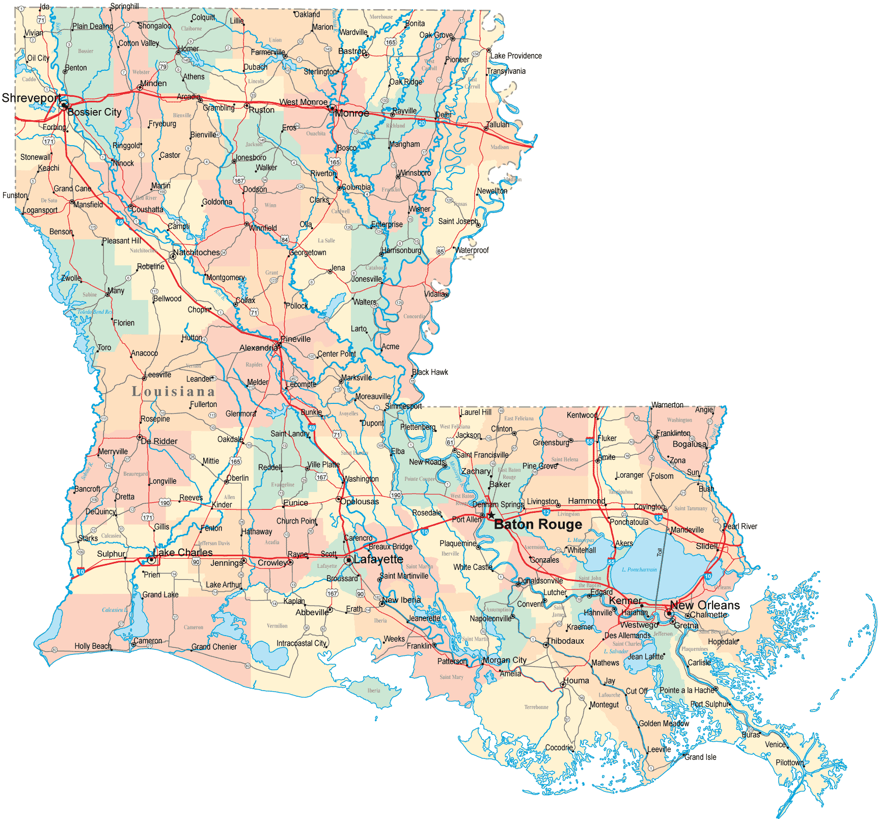 Map of Louisiana