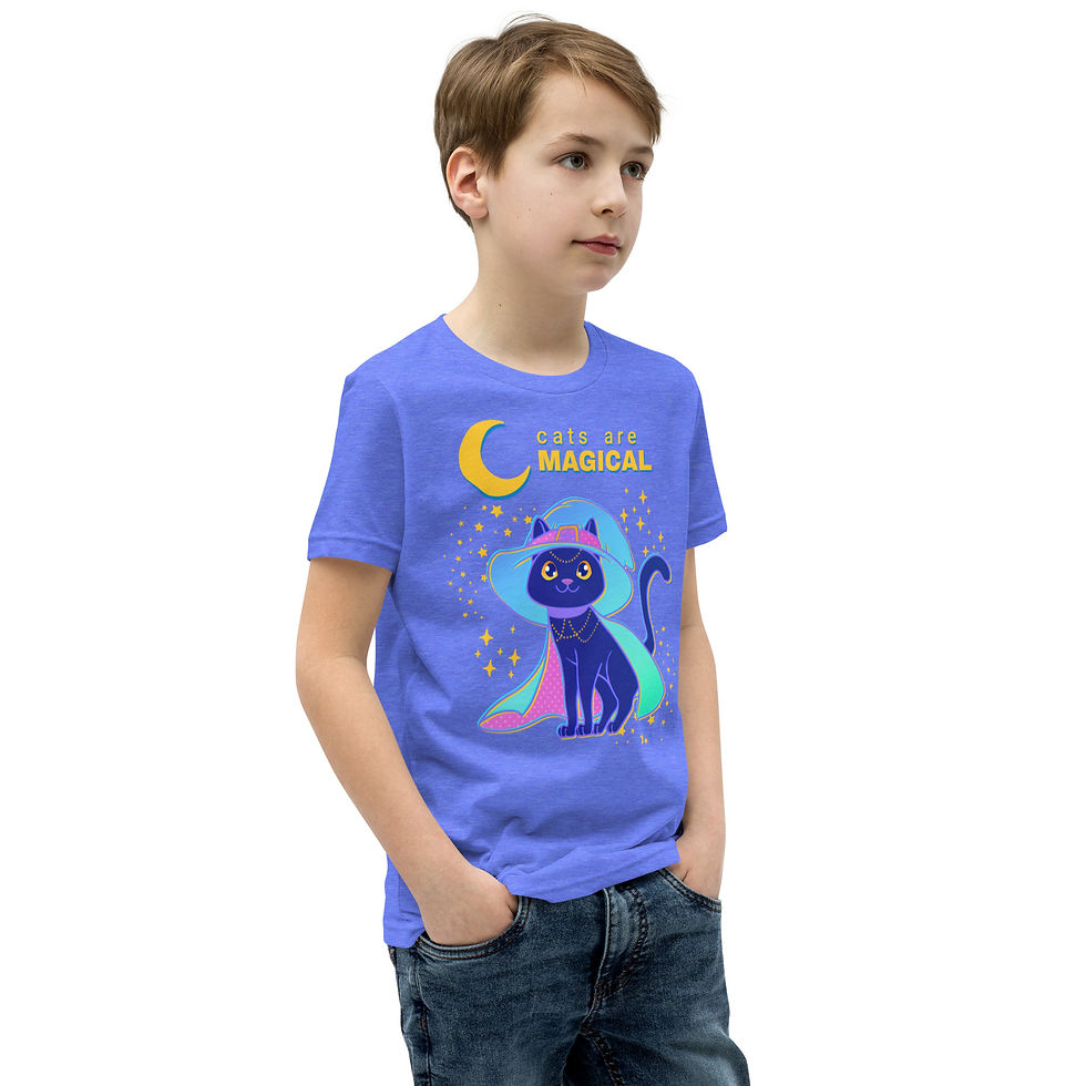 Thumbnail: Youth Short Sleeve T-Shirt - Cats are magical