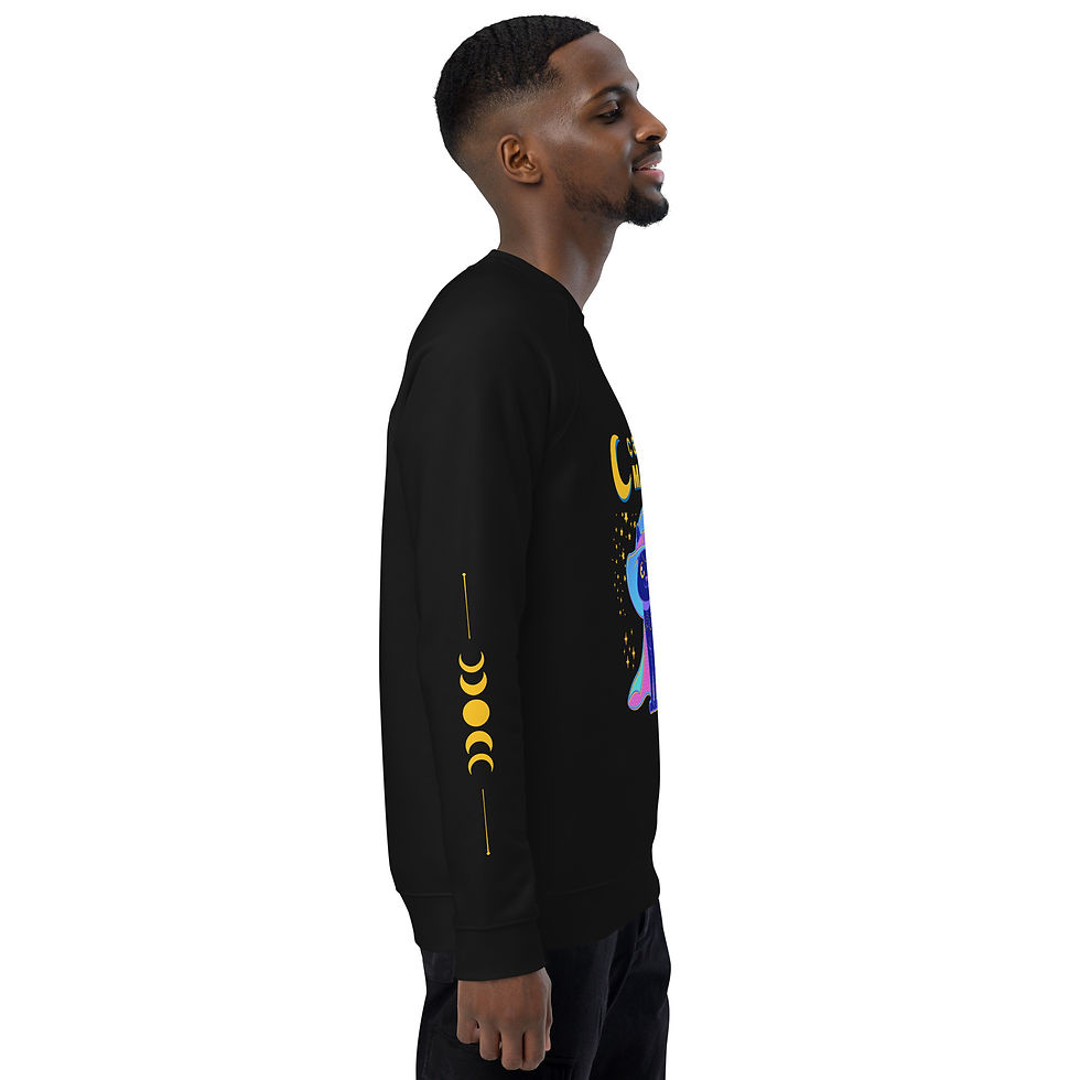 Thumbnail: Unisex organic raglan sweatshirt - Cats are Magical