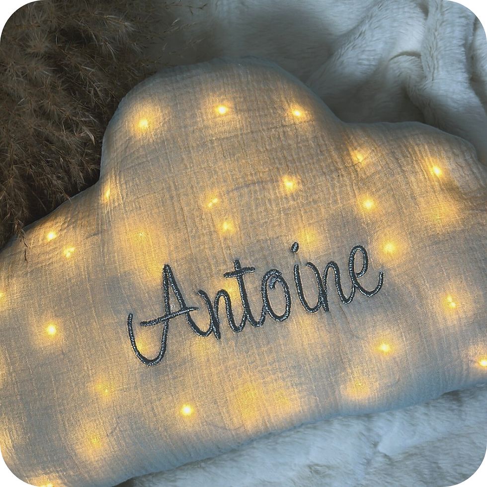 Miniature : Coussin lumineux gaze de coton uni ♡