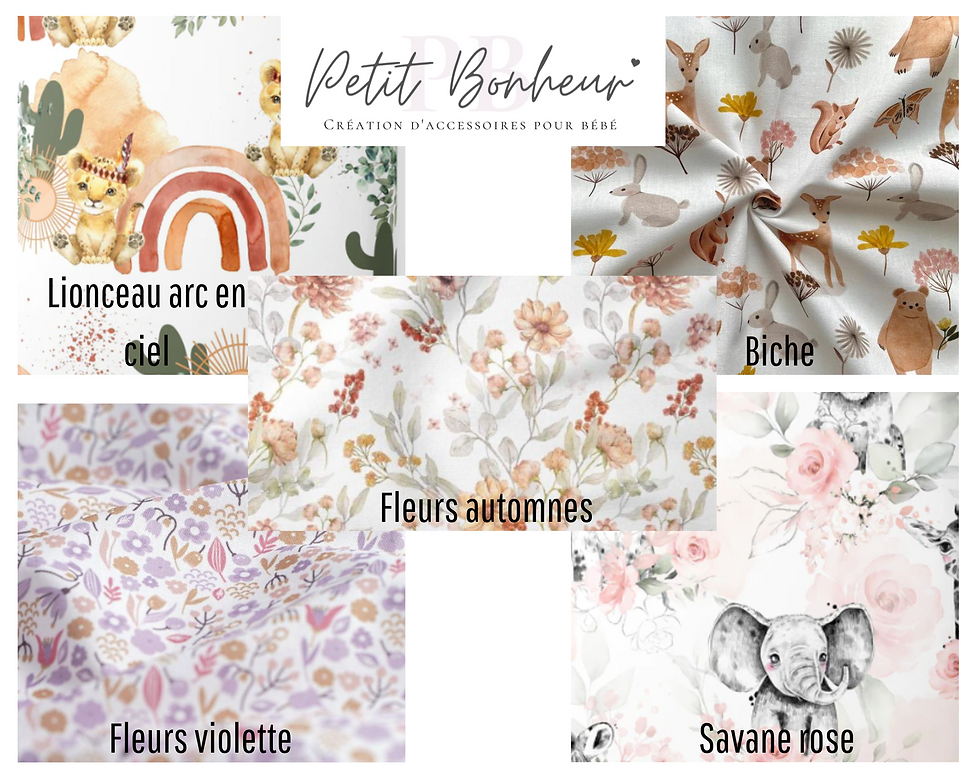 Miniature : Lot de 2 bavoirs fille gaze de coton pois doré / imprimé ♡