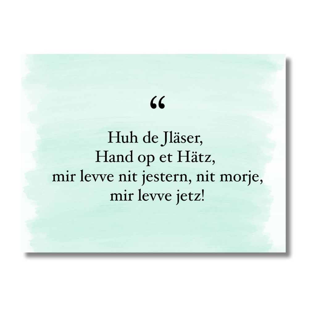 Mir levve jetz -Postkarte