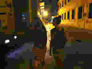 Two in dresses girls walking at night in Colombia