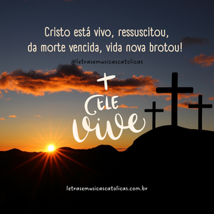 Cristo está vivo, ressuscitou, da morte vencida, vida nova brotou! 1. A tristeza que foi companheira da gente deu lugar à alegria: “O Senhor está vivo!”. Sua lei, sua paz vêm nos deixar contentes; glória demos ao Pai, que liberta os cativos.