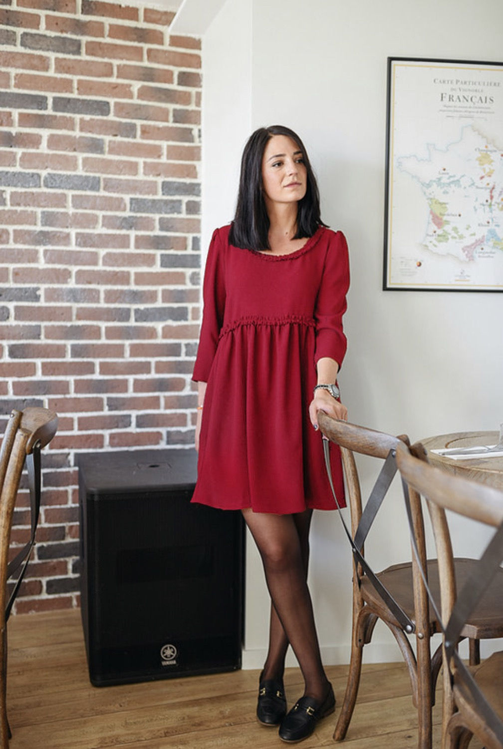 Robe Hannah bordeaux - Intemporels