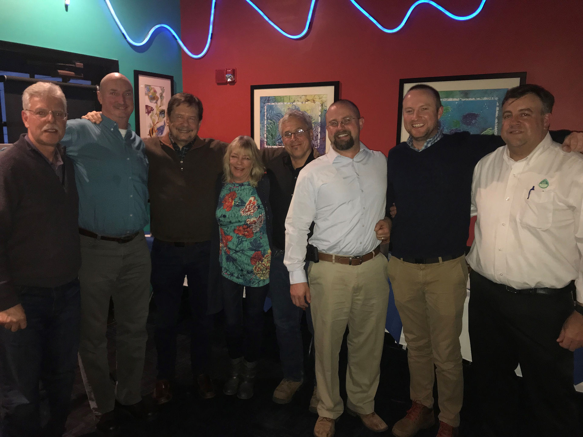 Carter with all the managers at his retirement party