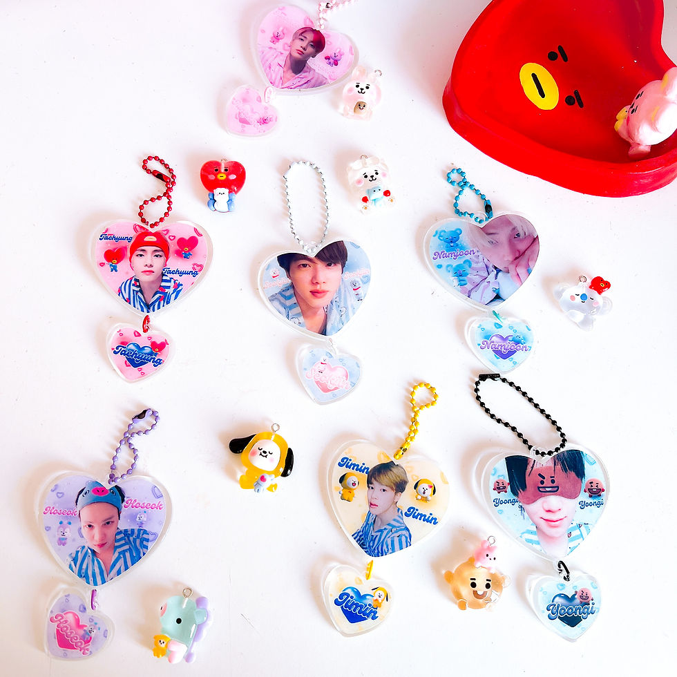 Keychain: Heart BIAS + BT21 Duo