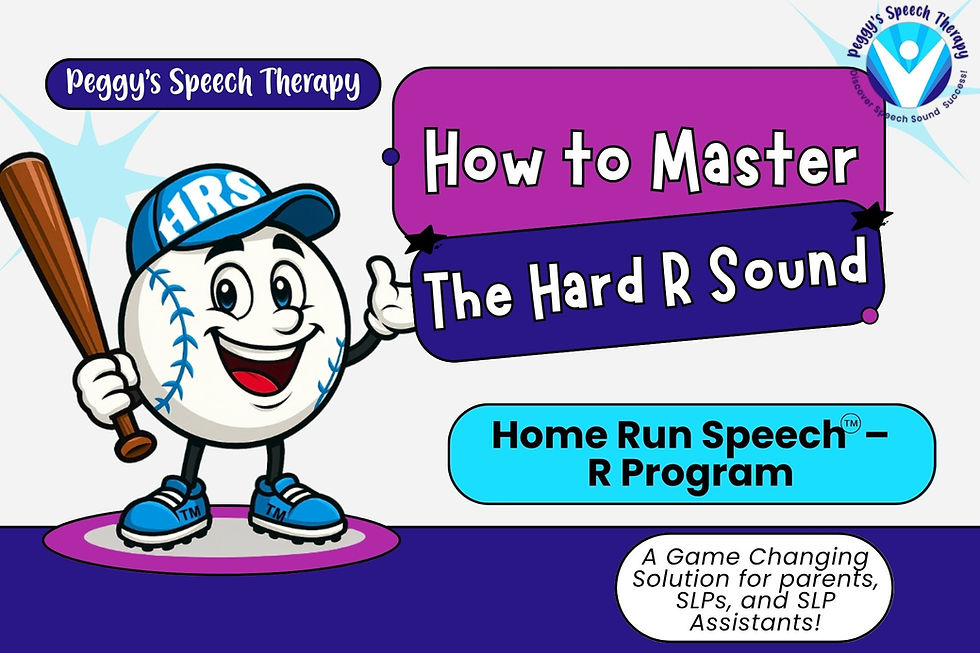 Homer, mascot of Home Run Speech R Program presented How to master the Hard R Sound a program for parents, SLPs, and SLP assistants