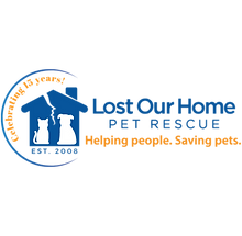 Lost Our Home Pet Rescue Logo. Helping people Saving Pets