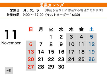 11月の予定