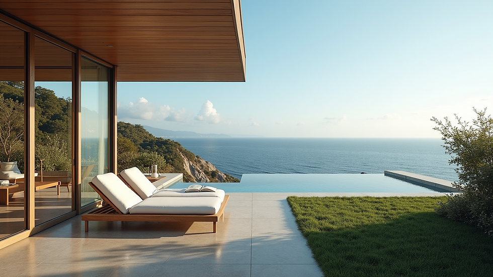 Eye-level view of a coastal home with ocean view