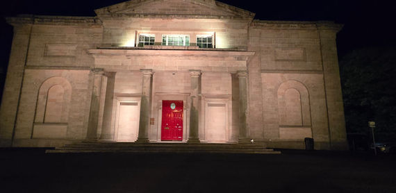 Cavan Court House illuminated with cool white lighting bespoke lighting by Callaghan Electricals