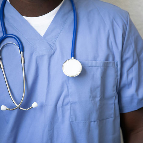 Doctor scrubs and stethoscope