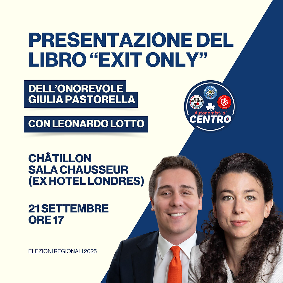 Presentazione del libro Exit Only (con l'On. Giulia Pastorella)