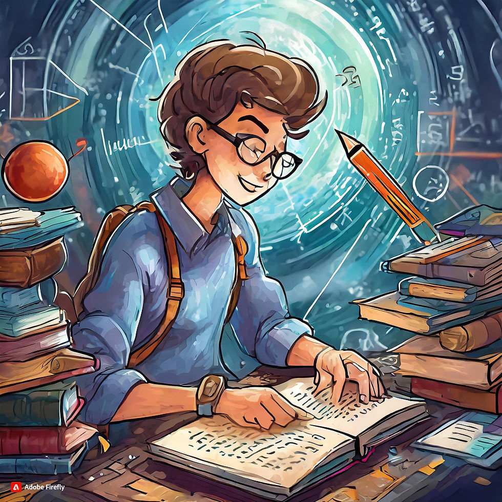 A kid studying Solid principes from a book