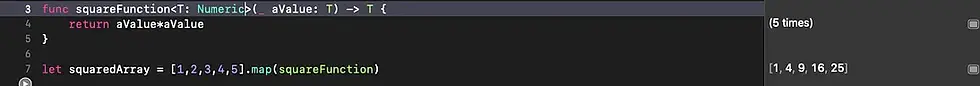 Using function as a parameter to map