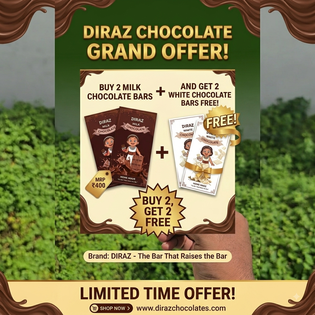 Buy 2 Milk & Get 2 White Chocolate bar for Free