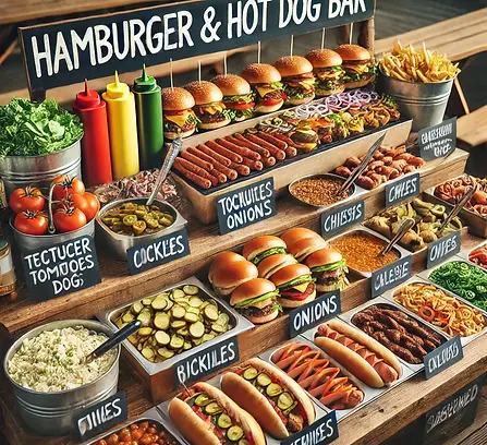 DALL·E 2025-03-12 17.17.19 - A high-quality image of a 'Hamburger & Hot Dog Bar' catering