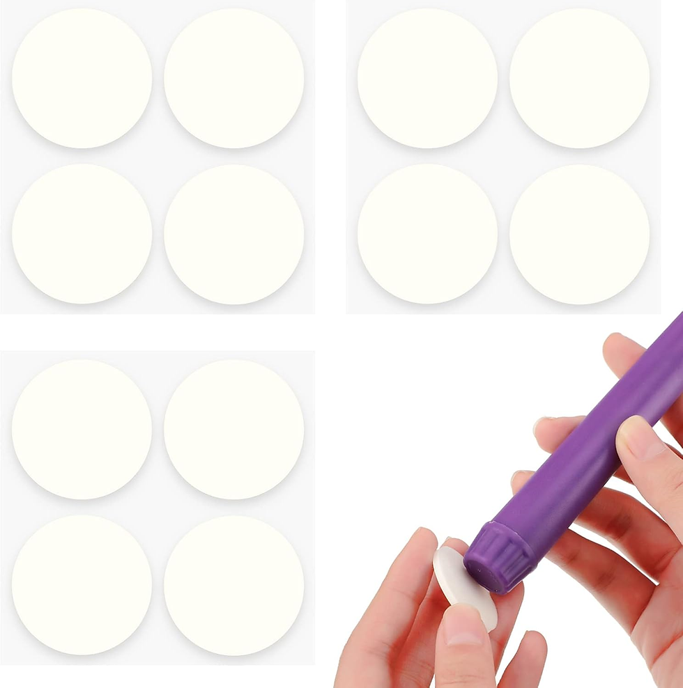 12 candle grips on packaging with lady's hands placing one on the bottom of a purple candle