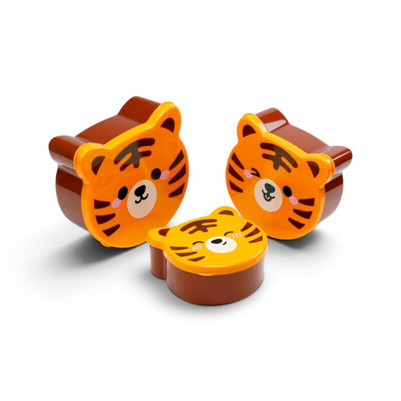 Adoramals Tiger Shaped Lunch Boxes set of 3