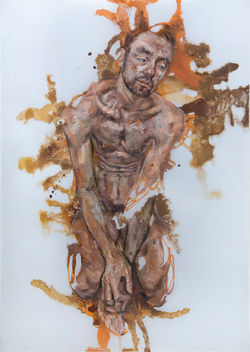 Sabatino Cersosimo - Papier eins (2013) 
oil, varnish, semi-transparent paper 