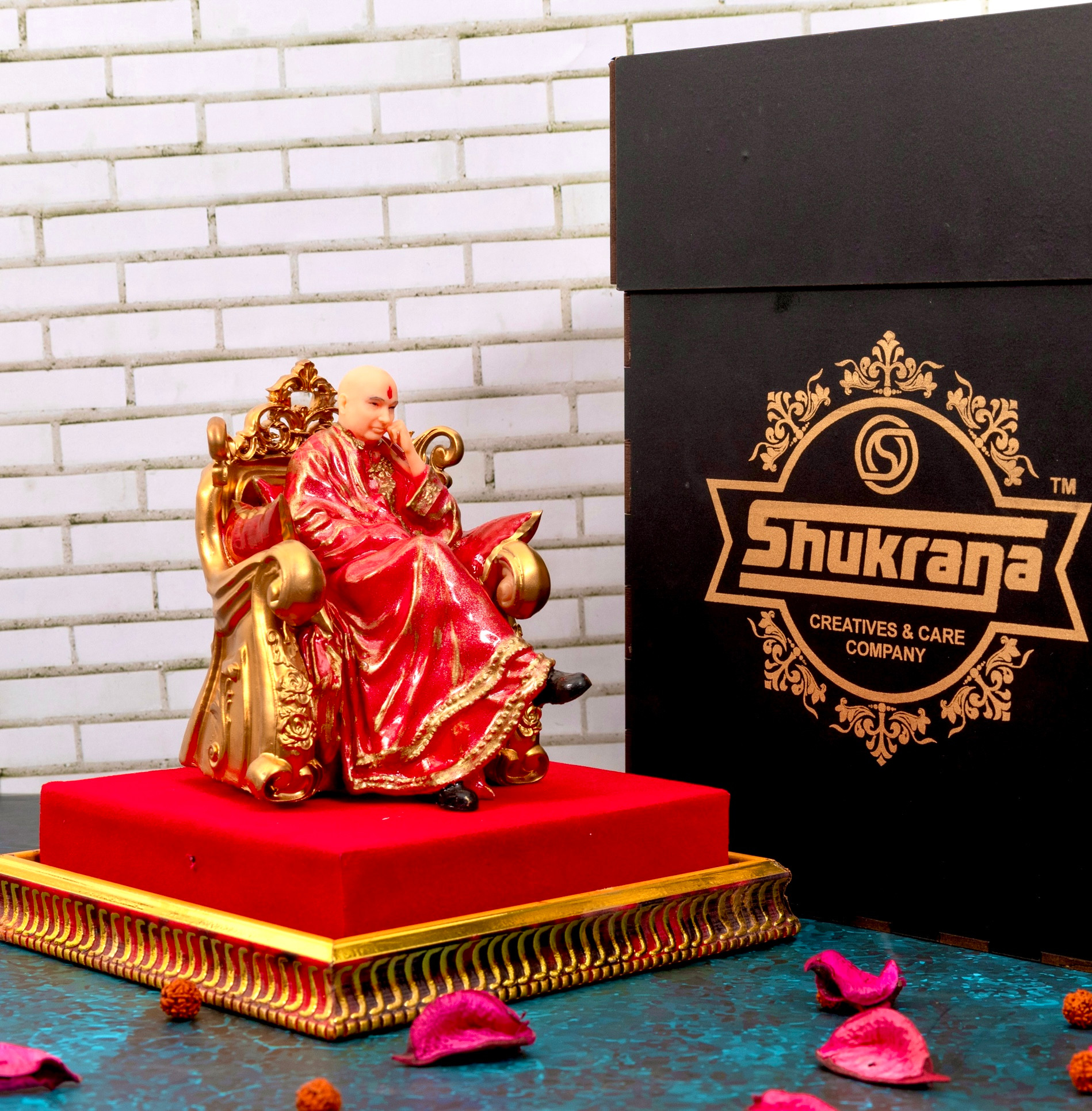 Jai Guru Ji 3D Swaroop - Red and Golden