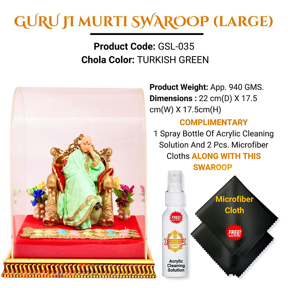 Thumbnail: Jai Guru Ji 3D Swaroop Large - Turkish Green