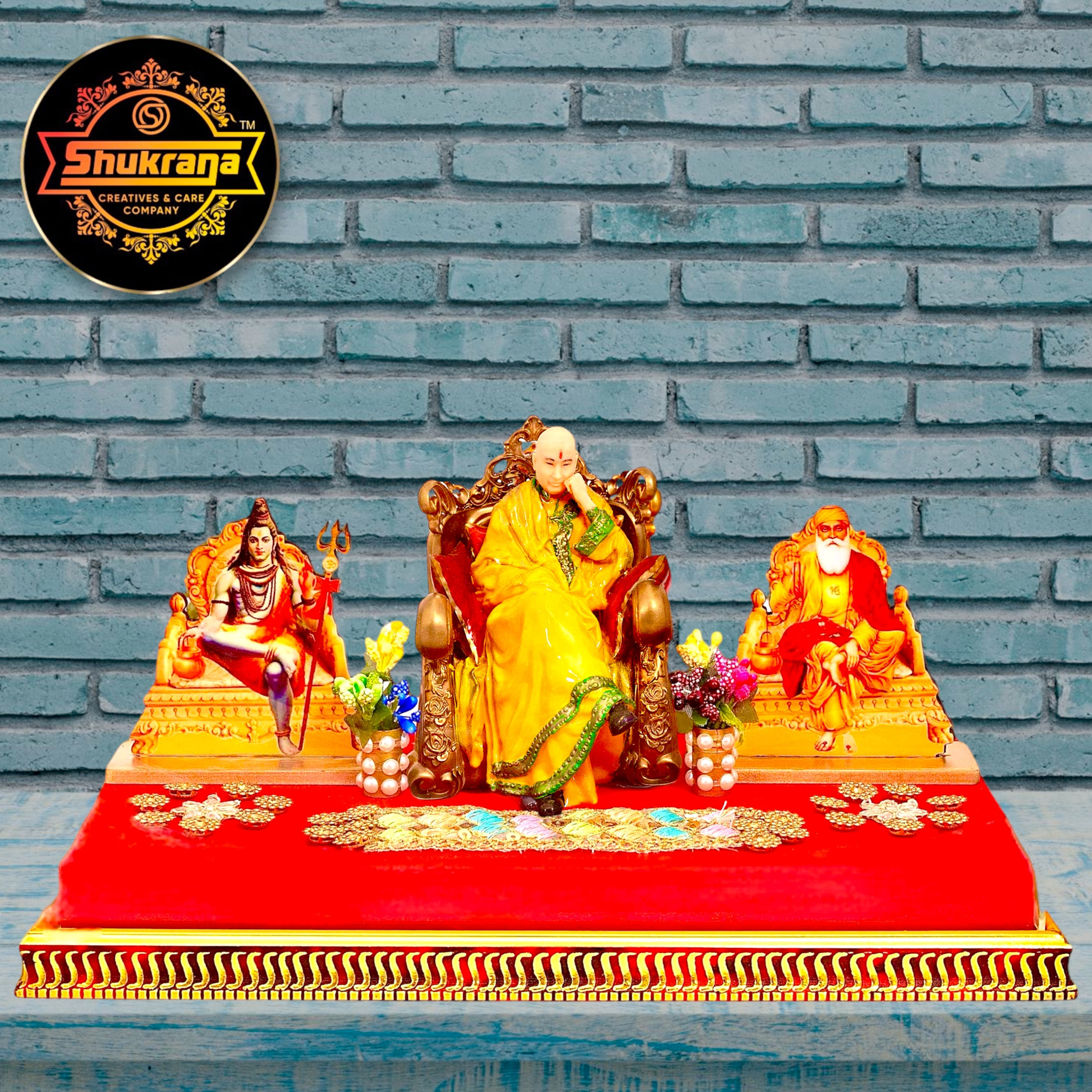 Guru Ji Darbar Swaroop Large - Yellow and Green