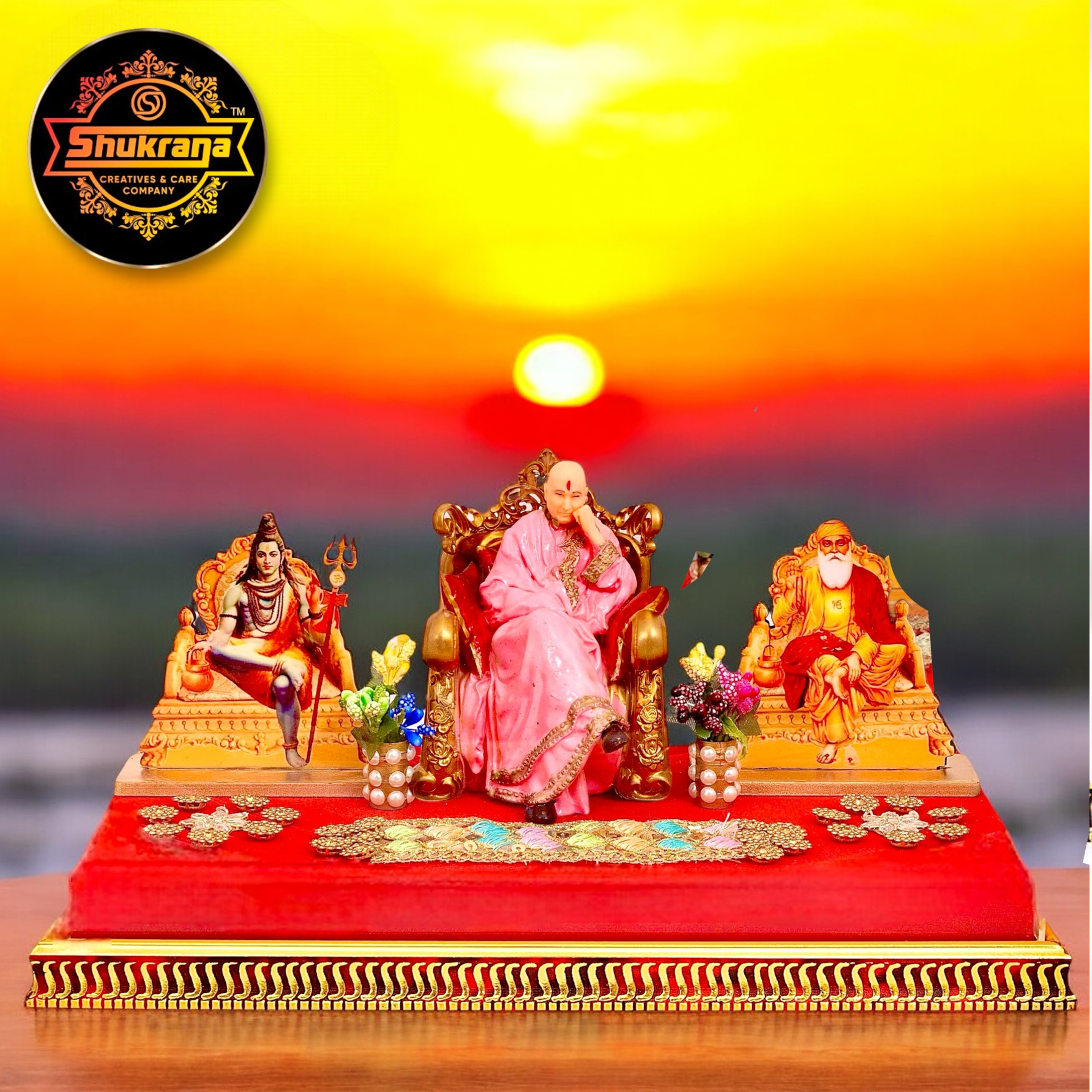 Guru Ji Darbar Swaroop Large - Shimmer Pink
